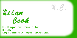 milan csok business card